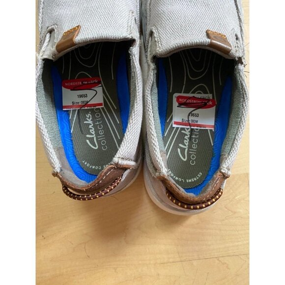 CLARKS "Gereld" step BNWT Mens Size 8 boat shoe canvas slip on - Picture 4 of 7